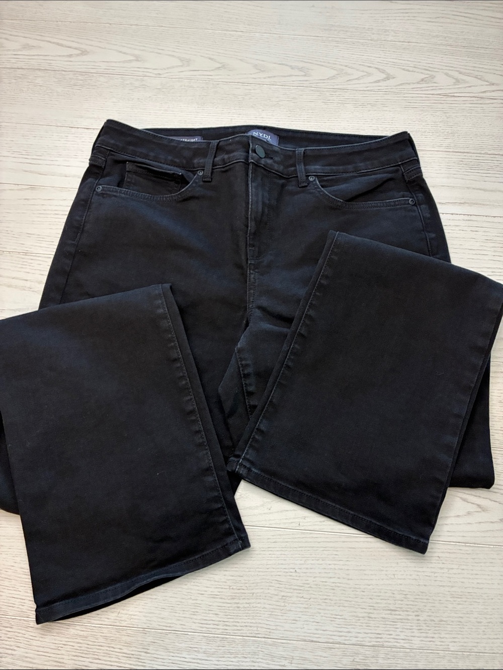 NYDJ Black Marilyn Straight Jeans